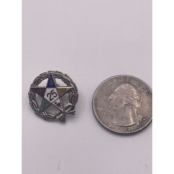Vtg Order of the Eastern Star Masonic 25 Year Pin Brooch - Picture 4 of 4